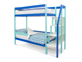 Двухъярусная кровать Svogen с бортиком мятно-синий в Кизеле - kizel.magazinmebel.ru | фото