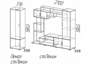 Гостиная Пекин с пеналом Ясень Шимо в Кизеле - kizel.magazinmebel.ru | фото - изображение 2