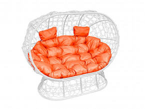 Кокон Лежебока на подставке с ротангом оранжевая подушка в Кизеле - kizel.magazinmebel.ru | фото