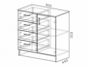 Комод К800-1Д ЛДСП ясень шимо в Кизеле - kizel.magazinmebel.ru | фото - изображение 2