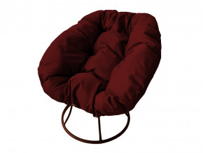 Кресло Пончик без ротанга бордовая подушка в Кизеле - kizel.magazinmebel.ru | фото