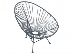 Кресло Ракушка с ротангом серый в Кизеле - kizel.magazinmebel.ru | фото