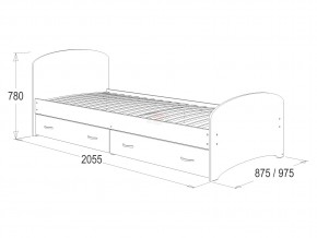 Кровать-6 одинарная с 2-мя ящиками 800*2000 млечный дуб в Кизеле - kizel.magazinmebel.ru | фото - изображение 2