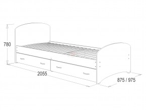 Кровать-6 одинарная с 2-мя ящиками 900*2000 ясень анкор в Кизеле - kizel.magazinmebel.ru | фото - изображение 2