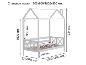 Кровать Домик Аист-1 Классика белый 1600х800 в Кизеле - kizel.magazinmebel.ru | фото - изображение 2