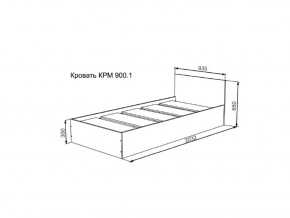 Кровать Мори КРМ 900.1 графит в Кизеле - kizel.magazinmebel.ru | фото - изображение 2