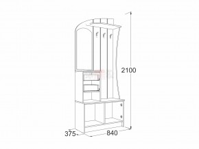 Прихожая Саша 20 ясень анкор в Кизеле - kizel.magazinmebel.ru | фото - изображение 2